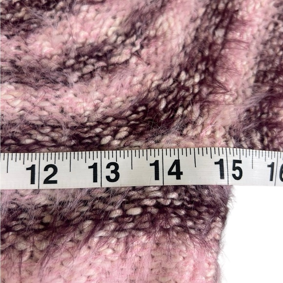 PILCRO Anthropologie Eyelash Sweater Tee Striped XS Slightly Cropped Pink Mauve - Picture 6 of 7
